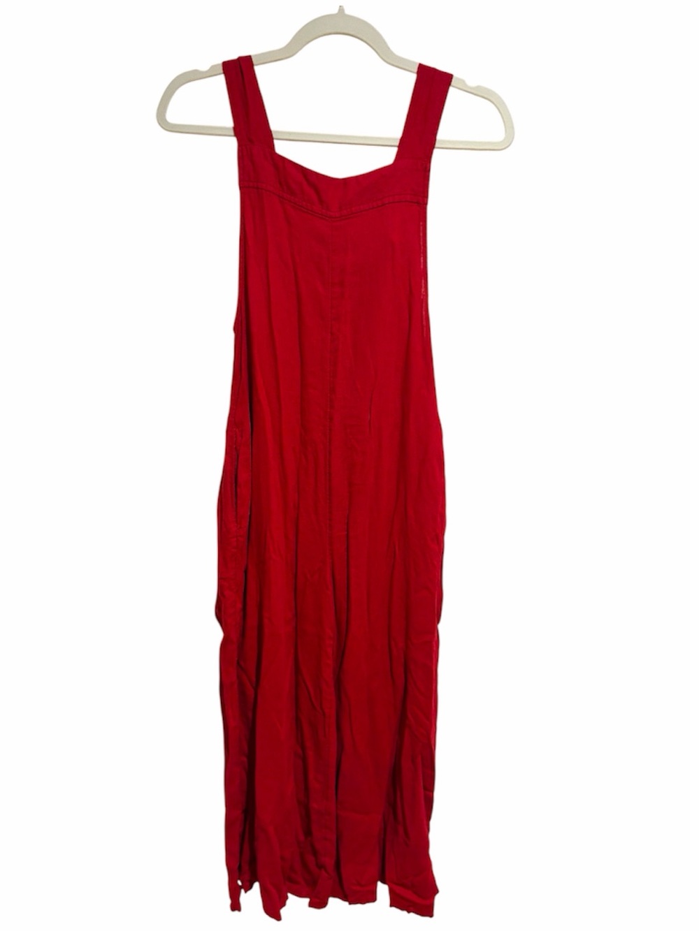 Haute Hippie Red Linen Blend Wide Leg Jumpsuit Lagenlook Size Small